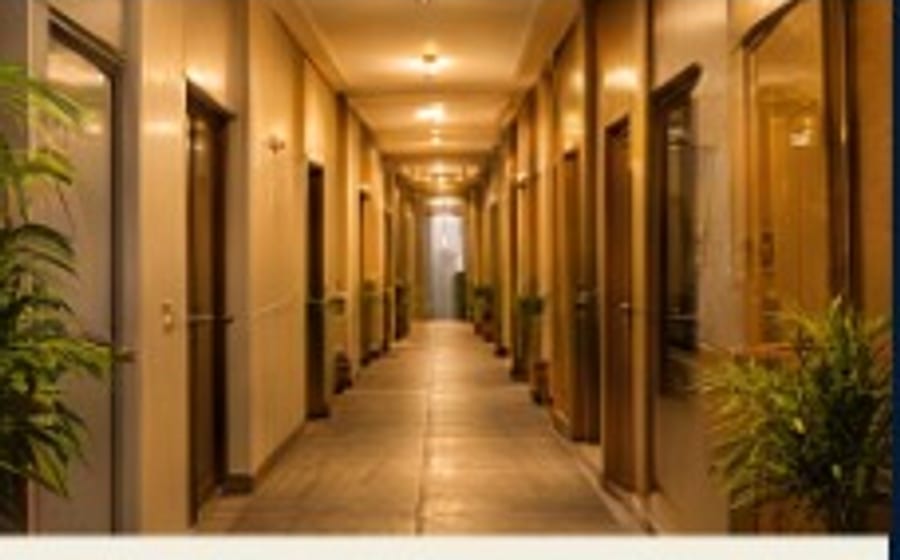 Real safe and disciplined hostel corridor